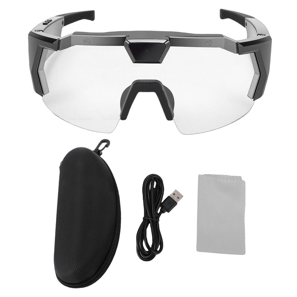 Occhiali da Ciclismo con Fotocamera 12MP 1080P HD WiFi Grandangolare Smart Camera Occhiali Sportivi per Attività all'Aperto