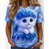 Fashion Women Retro Creative Pet Pattern Print T Shirt Funny Casual O-neck Short Sleeves T-shirt Summer Female Tee Shirt