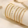 Non Tarnish Stainless Steel Bracelet Gold Plated Stackable for Women, Thin Herribone Chain Bracelet Waterproof Jewelry