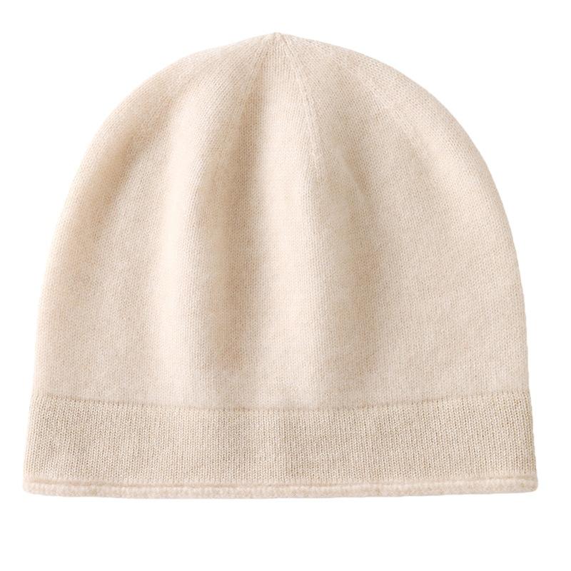 Cappello in Cashmere Autunno Inverno Nuovo Unisex di Alta Gamma Tinta Unita Lavorato a Maglia per Esterno Caldo e alla Moda con Filo d'Oro