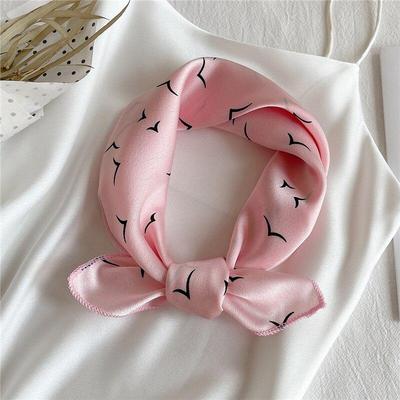 New Silk Scarf Square Women Fashion Dot Plaid Print Neckerchief Ladies Work Scarves Small Winter Foulard Bandana Hair Tie Band