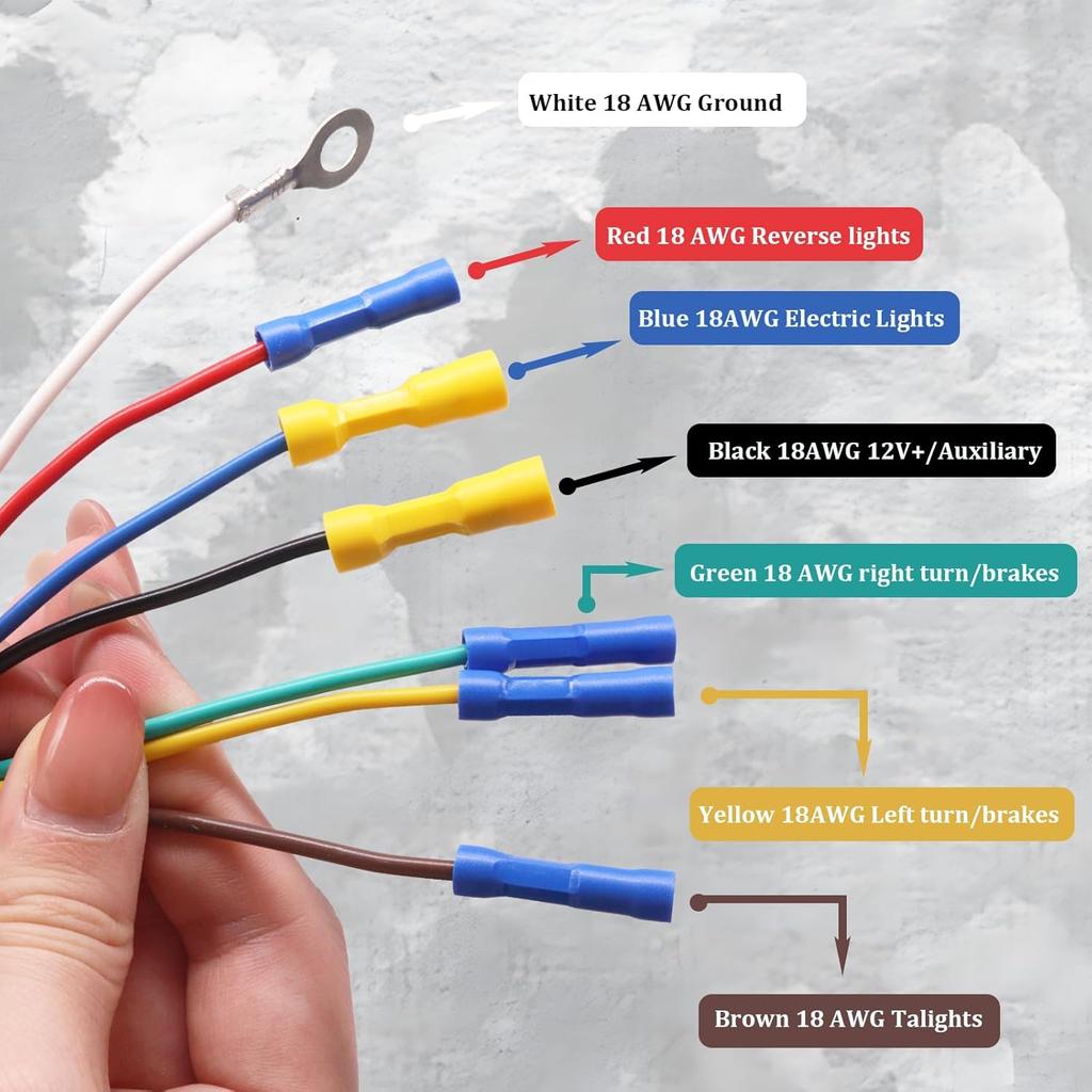 7 Pin Trailer Plug,7 Way Trailer Light Connector Socket,7 Prong Electrical Truck End Wiring Harness Vehicle Side,7 Pin Truck Plug Quick Converter