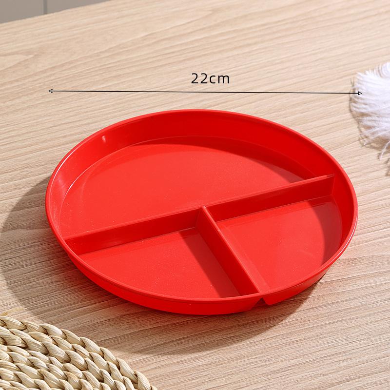1/2PCS Food Dish Round Square Home Kitchen Reusable Dinner Plate For Adults Portion Control Diet 3 Compartments Microwave Safe