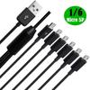 USB 2.0 Type A Male To 6 Micro USB/Type C Male Splitter Y Data Sync Charge Connector Adapter Cable 0.5m/1.5m