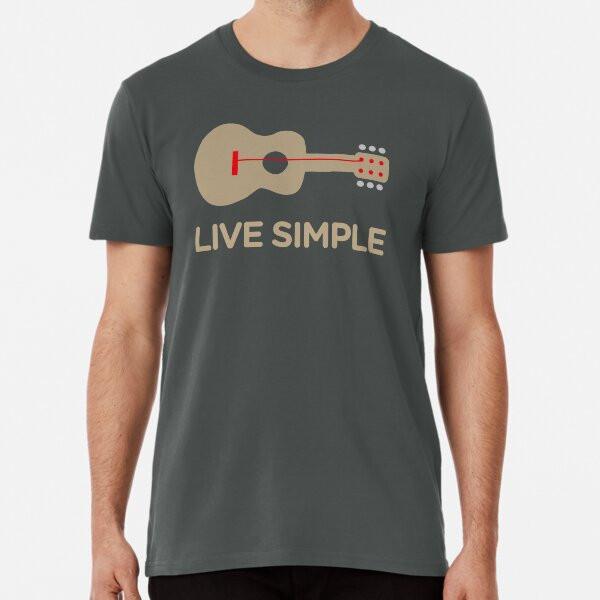 Live Simple One String Guitar  S To 5XL Made In the AU/USA T-Shirt