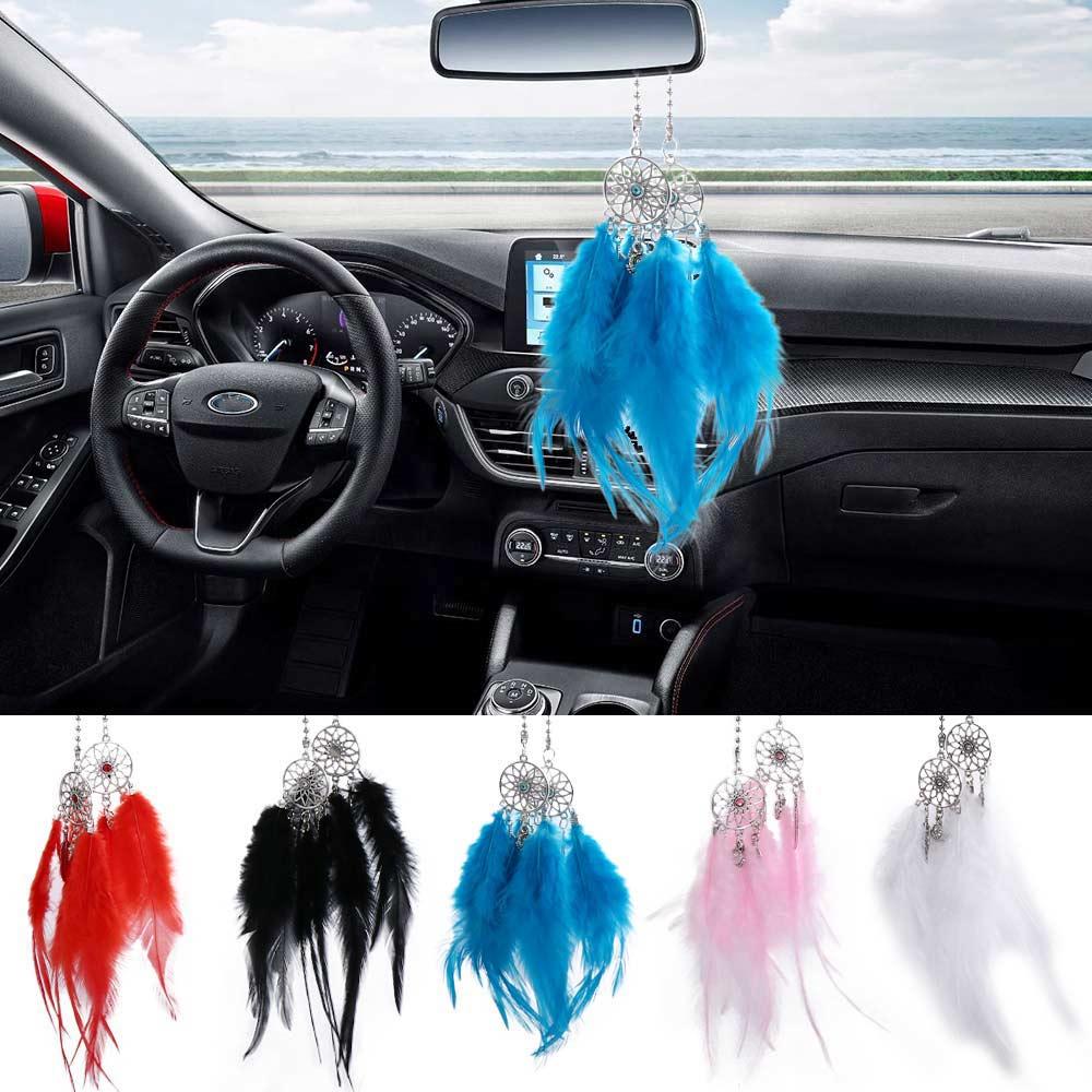 Home Car Ornament Rearview Mirror Dream Catcher Wind Chimes Feather Car Pendant Dreamcatcher