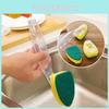 Dishwashing Sponge Brush With Long Handle And Detergent Dispenser For Kitchen