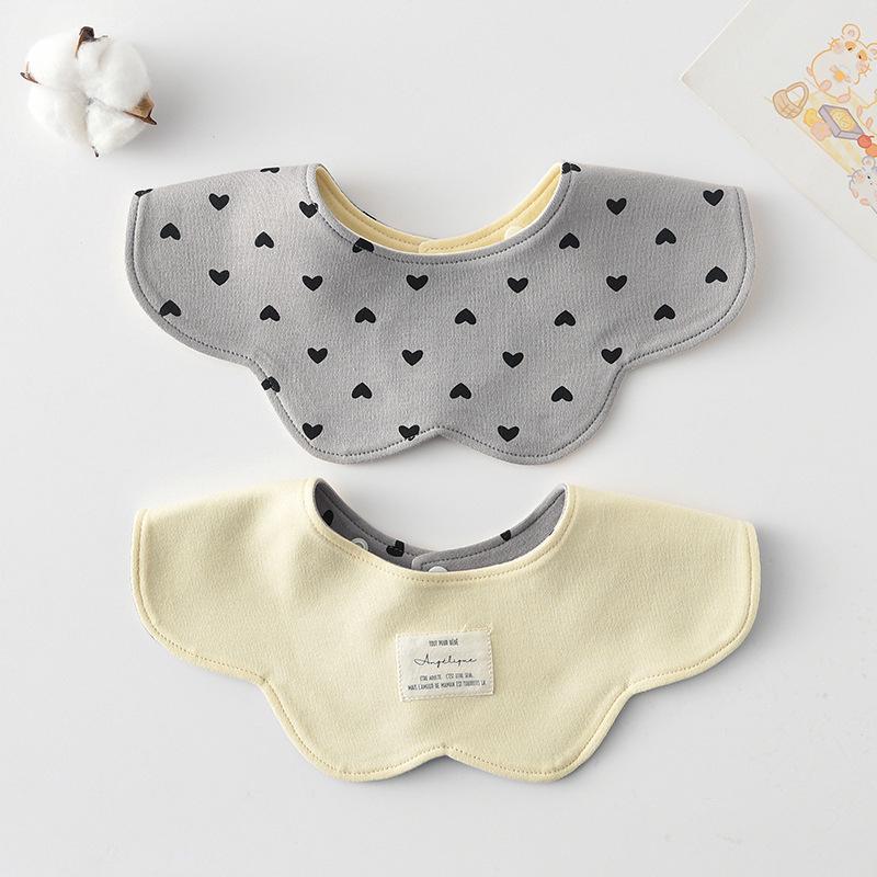 Korean Style A-Type Pure Cotton Double-Sided Baby Bib for 0-2 Years