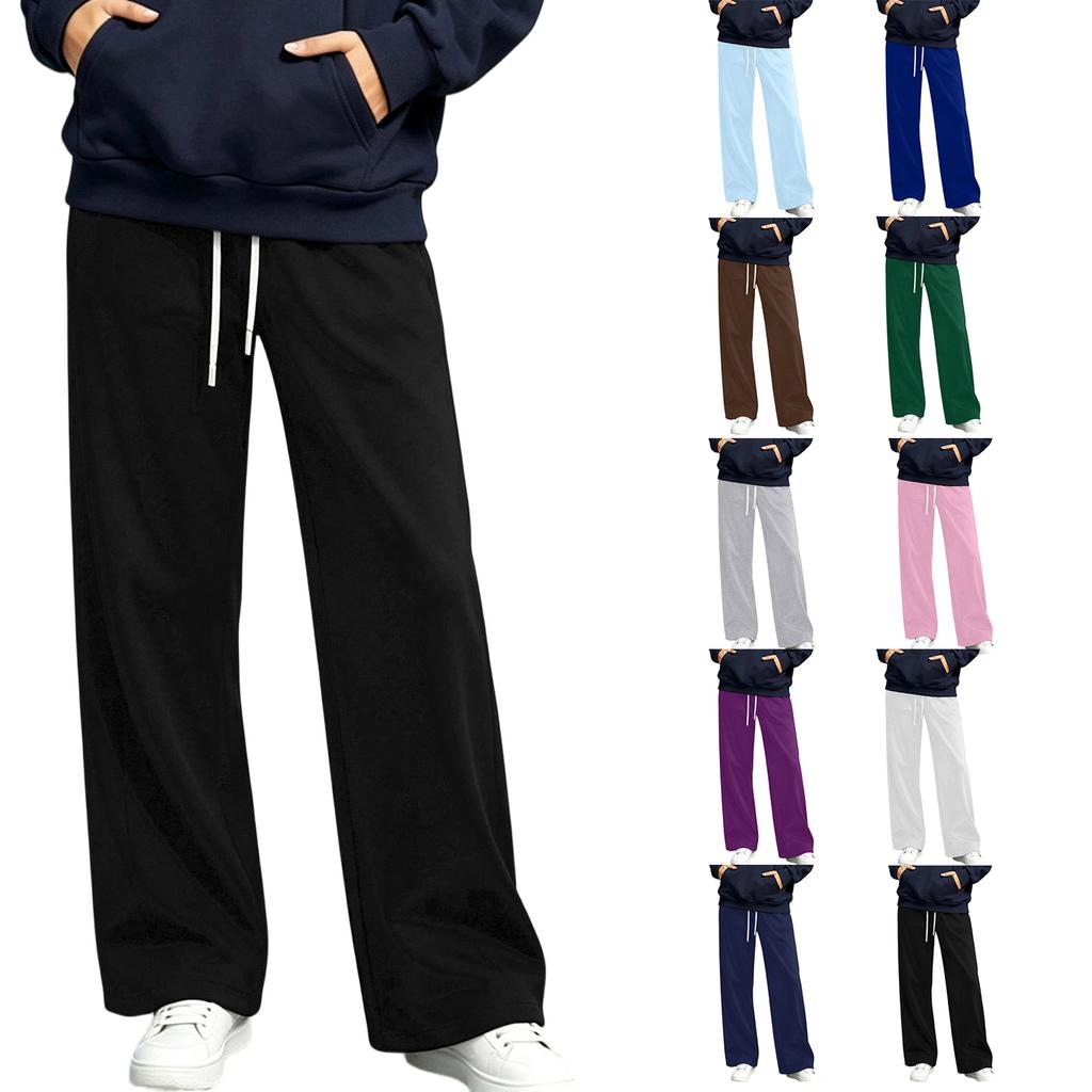 Women's High Waisted Straight Wide Leg Utility Pants Color Loose Fit for Fall Winter