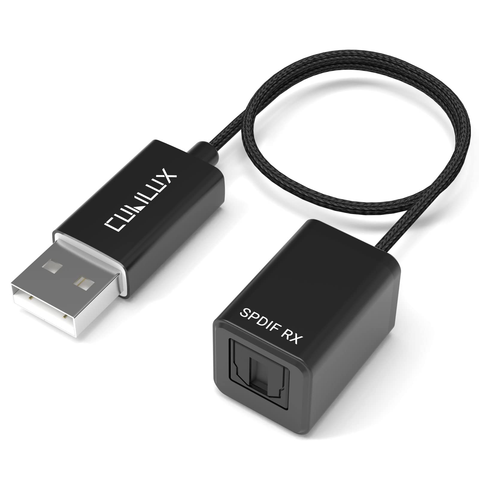 

Адаптер входу SPDIF до USB A для запису Не для аудіо USB Оптична лінія Toslink до USB USB A Інтерфейс SPDIF RX Сумісний з ноутбуком чорний