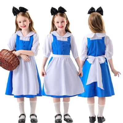 Halloween Parent-Child Costume Alice In Wonderland Alice Maid Blue Dress Performance Costume