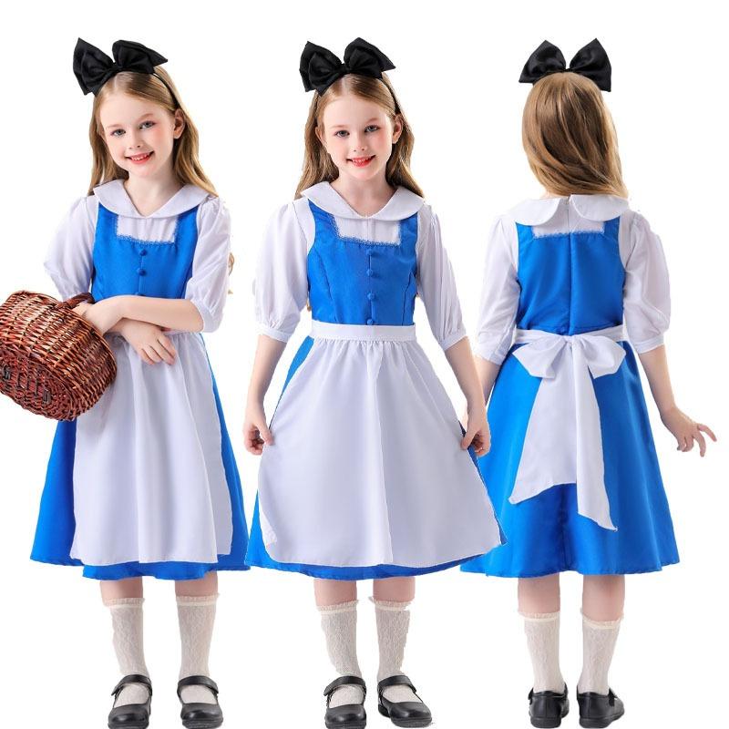 Halloween Parent-Child Costume Alice in Wonderland Alice Maid Blue Dress Performance Costume