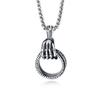 Double Sword Pirate Titanium Steel Pendant Vintage Halloween Skull Ghost Head Anchor Stainless Steel Necklace
