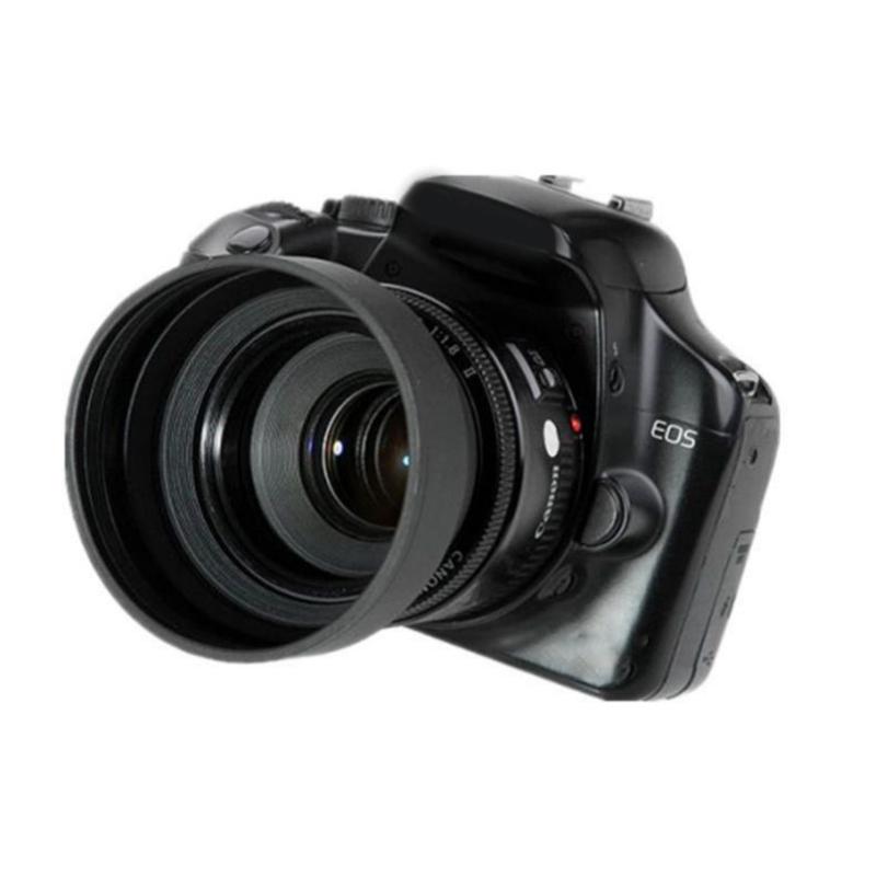 49mm Rubber Camera Lens Hood Set/2pcs Collapsible Designs Reduce Glare and Flares Improve Photography and Video