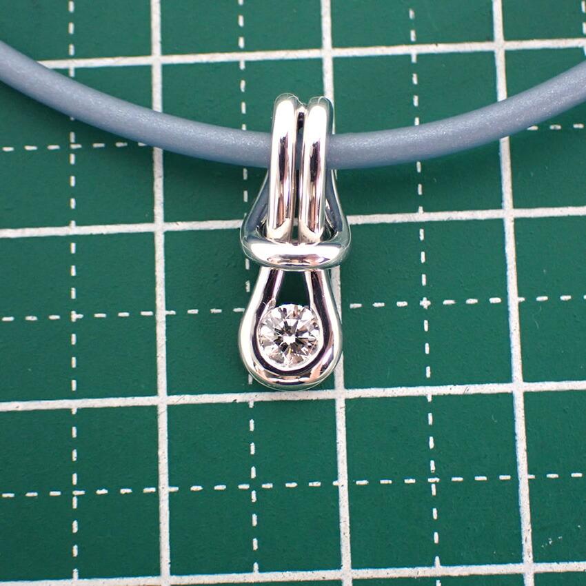 [Used] K18/Rubber Diamond/0.16ct Pendant/Necklace/g524-21
