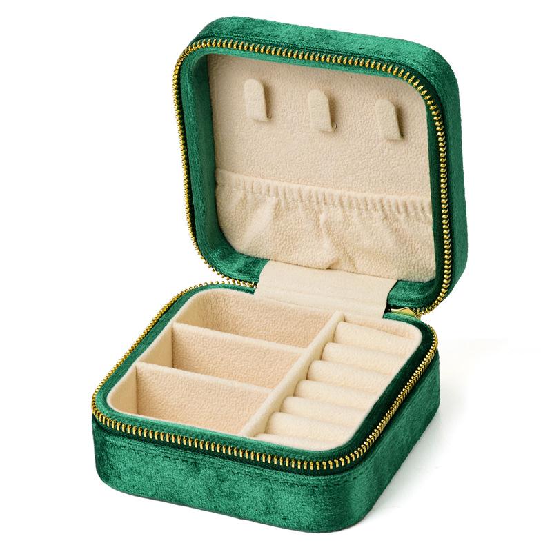 Velvet Travel Jewelry Box for Ear Studs, Necklaces, and Rings