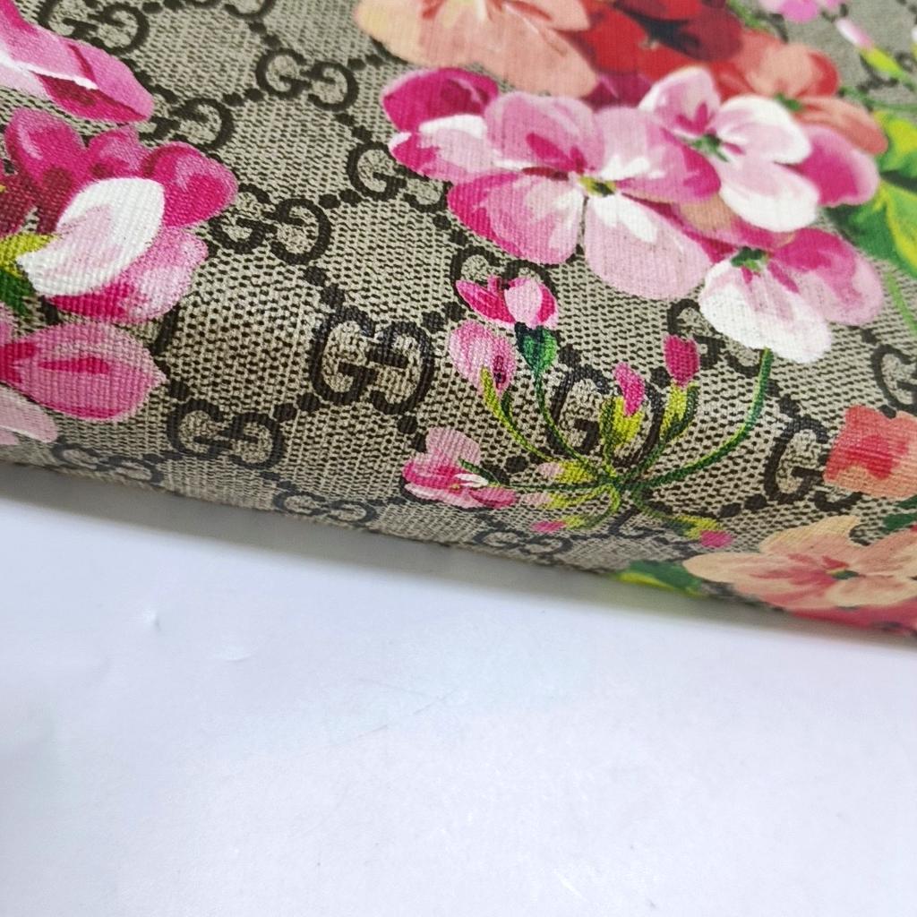 [Pre-Owned] GG Blooms Logo Canvas And Leather Clutch Bag Large - Excellent #1I66GO2
