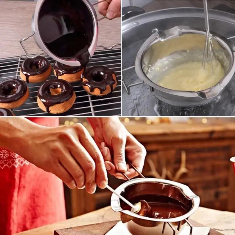 Baking Supplies Multifu Milk Bowl Double Pot Cookware Stainless Steel Chocolate Butter Melting Pot Dessert Tools Accessories