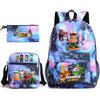Large Capacity Schoolbag with Shoulder Strap; Student Three-piece Pencil Case Set