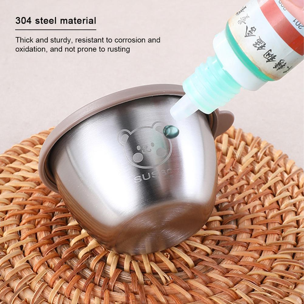 1.69oz/50ml Reusable 304 Stainless Steel Salad Sauce Container with Lids Leakproof Camping Hiking Picnic Outdoor Sauce Dispenser