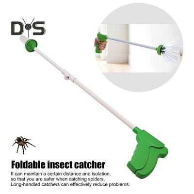 Spider Catcher Long Handle Contactless Spider Grabber Insect Pickup Tool Foldable Cockroach Trap for Indoor Outdoor Use