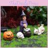Halloween Witch Pumpkin Resin Yard Decoration With Micro Landscape Scene Gift