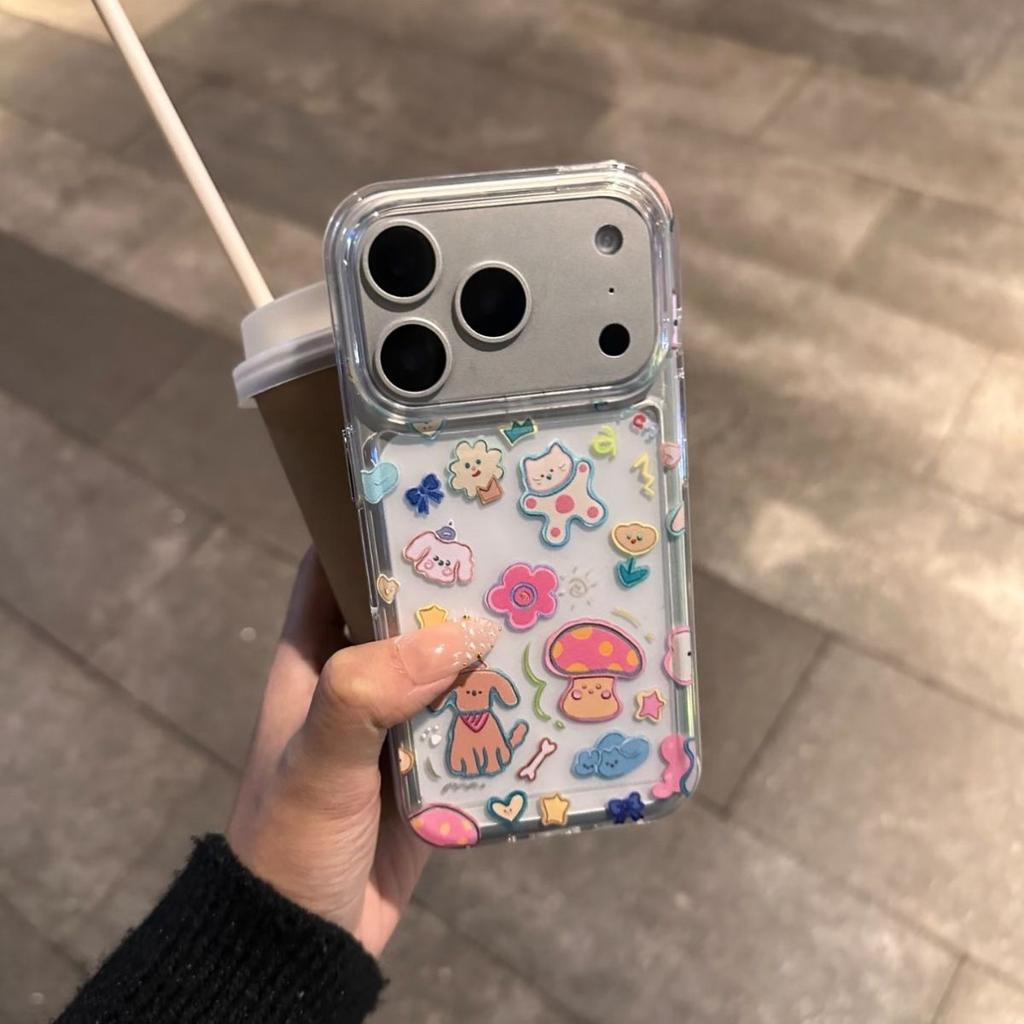 Coque de téléphone Cartoon Dopamine Animaux Adorables Pour iPhone 17 Pro Max Air X XR XSMax 16 15 14 13 12 11 Mode Y2K Coque Arrière Souple