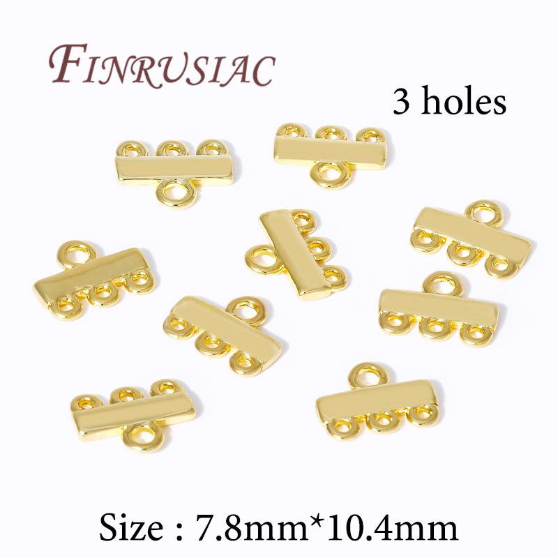 18K Gold Plated Pendant Bails Connector For Jewelry Making,2/3 Strand Layer Clasps For DIY Necklace Bracelets Accessories