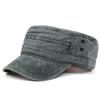 Classico retrò da uomo in cotone lavato berretto da baseball regolabile con parte superiore piatta cappelli militari invernali cappelli selvaggi cappello da camionista