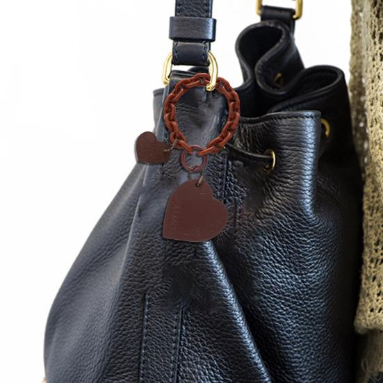 Keychain Pendant Chain Faux Leather Heart Pendant Stainless Portable Shoulder Bag Handbag Decoration Pendant Keyring Holiday Gift