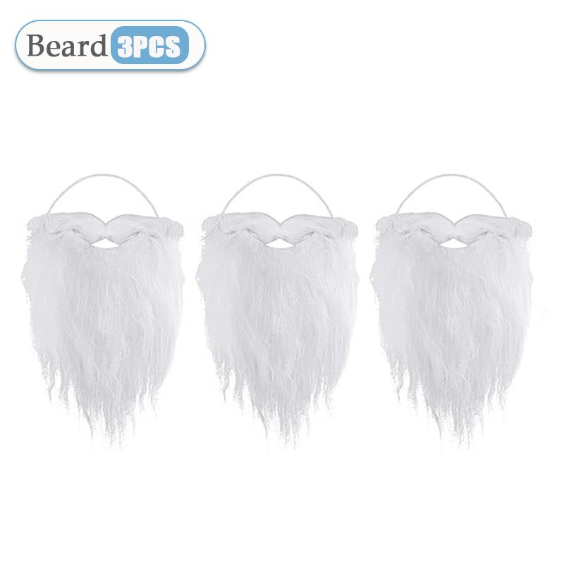 1-10PCS Santa Claus Beard Eight Character Beard Adult Children's Beard White Fake Beard 2025 New Christmas Decoration Prop
