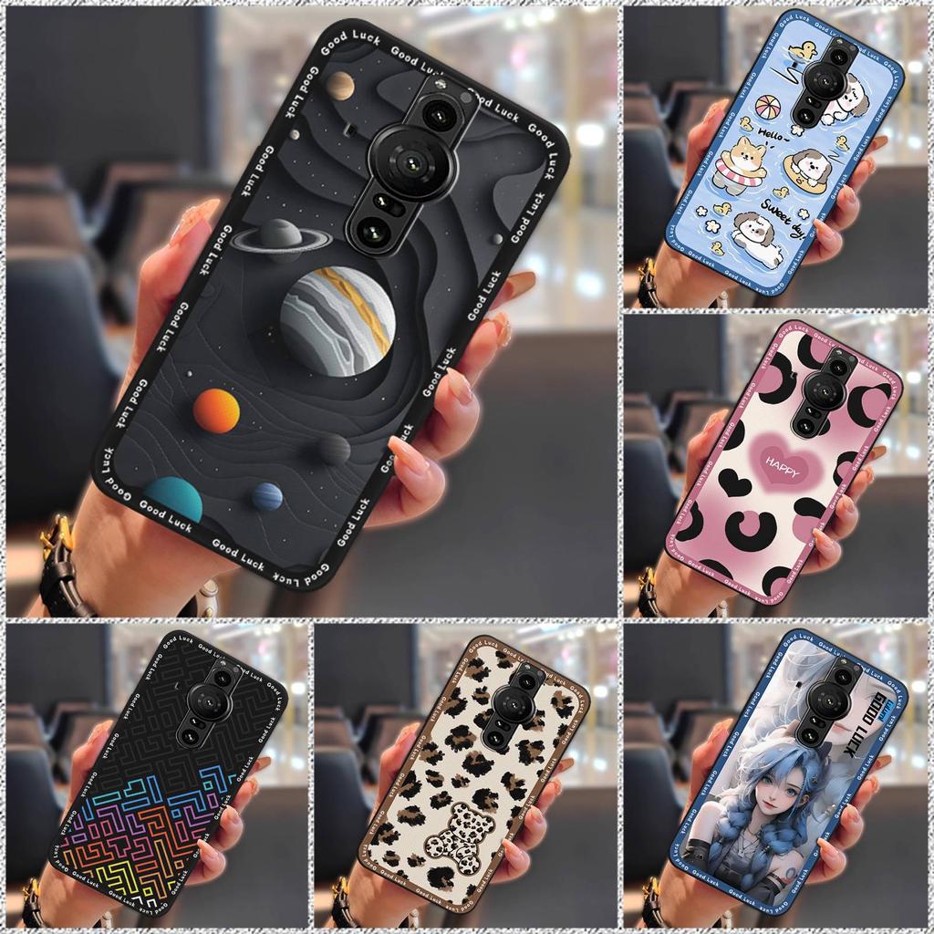 Soft Case Silicone Phone Case For Sony Xperia Pro-I Anti-knock Anti-dust Shockproof Full Wrap Cartoon Fashion Design TPU