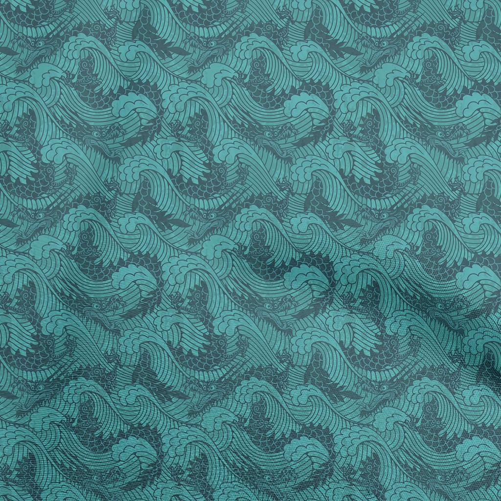oneOone Cotton Flex Dusty Brown Fabric Asian Japanese Wave Sewing Craft Projects Fabric Prints By Yard 40 Inch