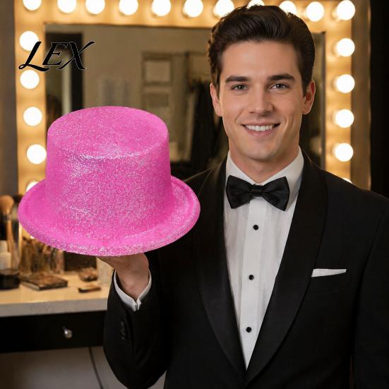 Colorful Sparkly Hats for Group Performances Shiny Top Hats, Glitter Hat Adult Kids, Magician Hat, Victorian Dress Up Christmas Halloween Party