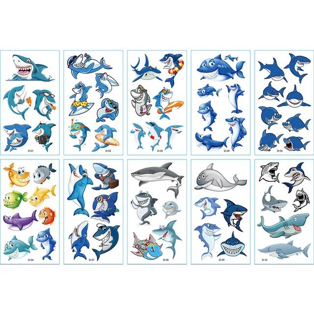 New 10Sheets/lot Children Cute Cartoon Unicorn Temporary Tattoo Stickers Baby Shower Kids Body Makeup Sticker Tattoos Mermaid Pa