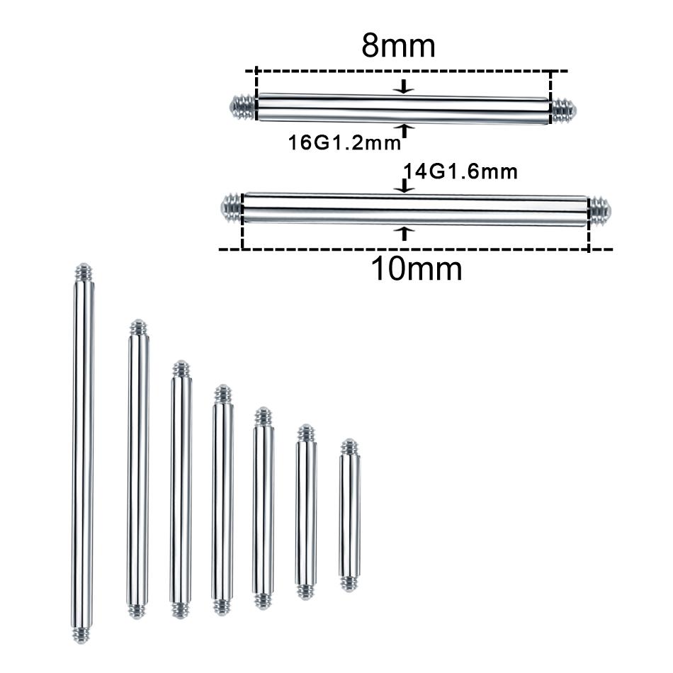 100pcs/lot Steel Earring Barbell Nipple Labret Piercings Nose Ring Eyebrow Piercings Screw Ball Replacement Accessories