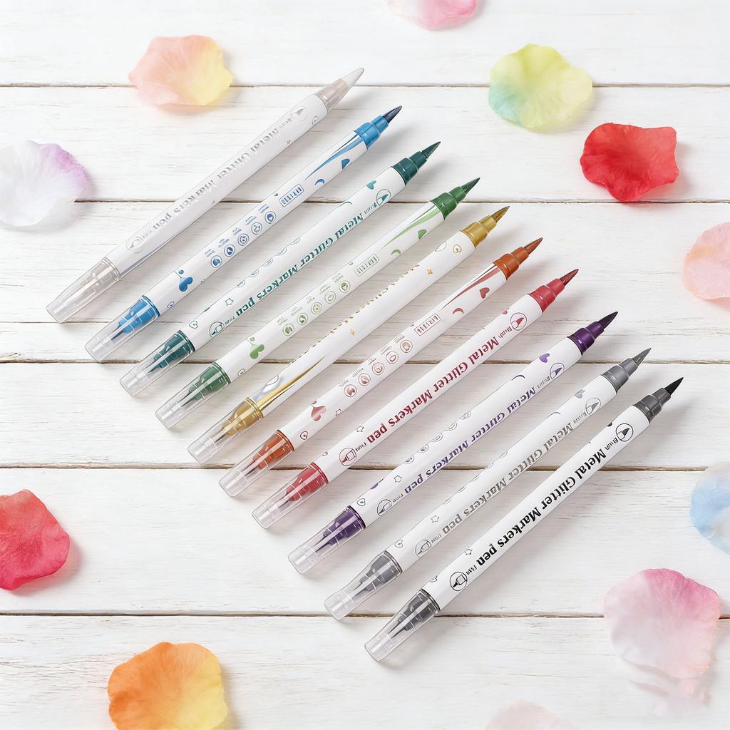 10 Colors Double Ended Nail Marker Pens Graffiti Dotting Drawing Liner Acrylic Nail Art Pen for