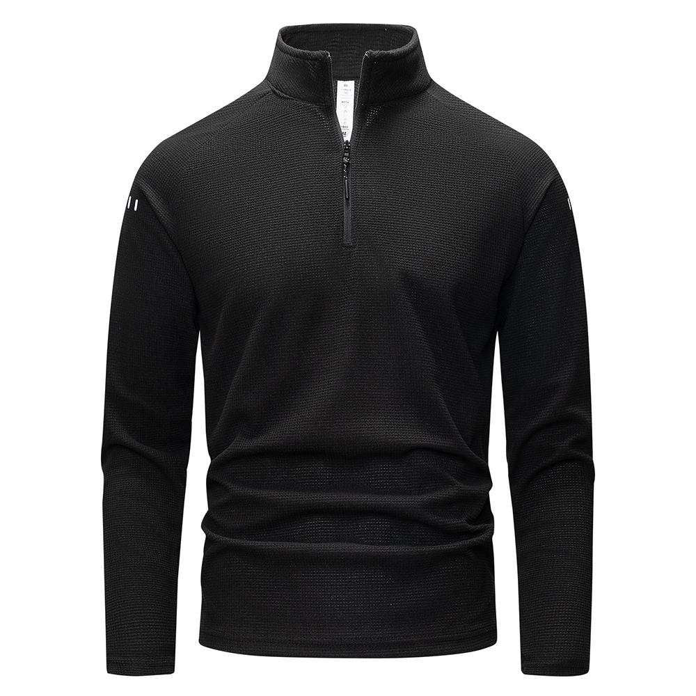 Men's Quick-Dry Elastic Long-Sleeve T-Shirt - Brushed Fleece Winter Hiking Base Layer