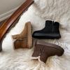 Suede Snow Boots Women Winter Shoes Genuine Leather Warm Plush Cold Winter Flat Non-slip Ladies Ankle Boots Big Size 41 DX672