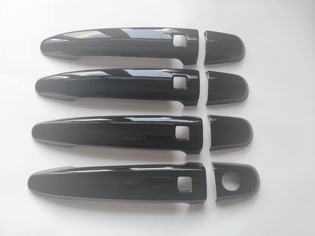 Carbon Fiber Pattern Door Handle Stickers for 2003-2008 Toyota WISH - Bright Black Door Bowl Decoration