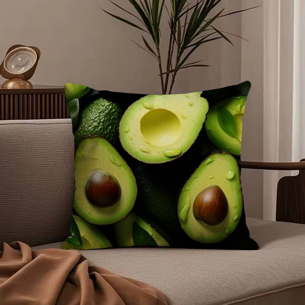 Fresh Food Anime Health Pillow Case Anti-dustmite Pillowcase Invisible zipper silky short plush Sofa cushion cover