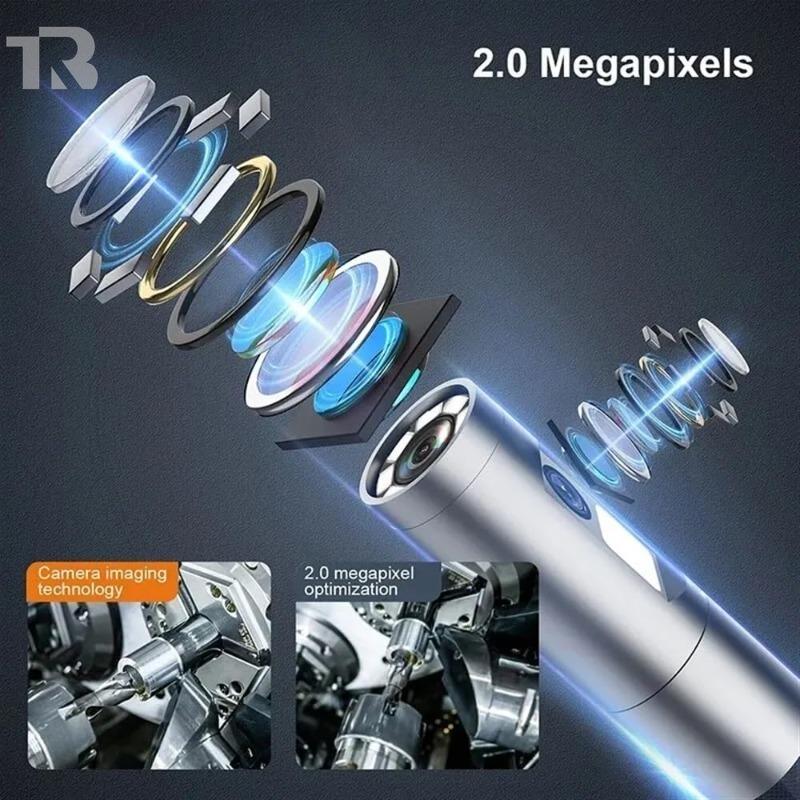 Inspection Borescope 360° Steering Industrial Endoscope Camera 8mm 5"IPS Screen Single&Dual Lens 1080P For Car Engine Pip