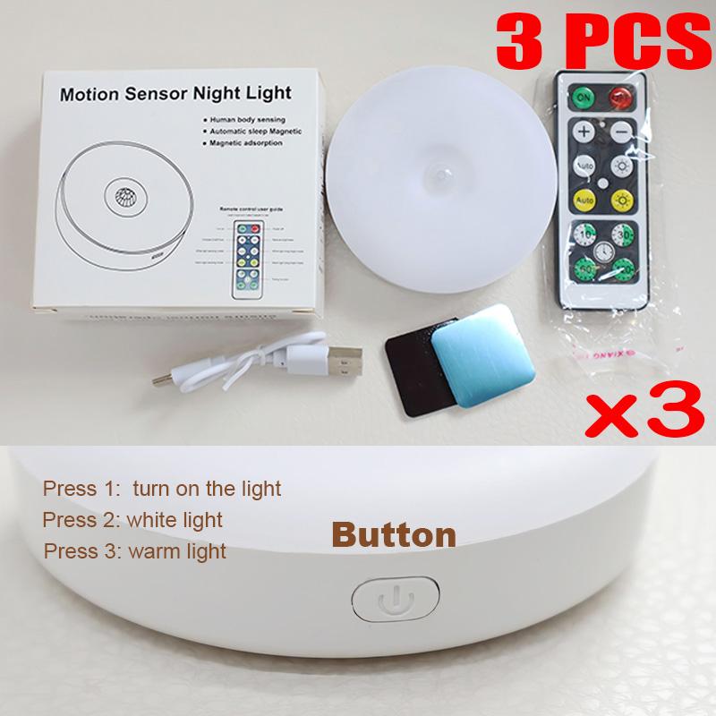 Led Light Sensor Movement Night Light USB Rechargeable Night Lamp For Kitchen Closet Light Wireless Led Wardrobe Staircase Lamp