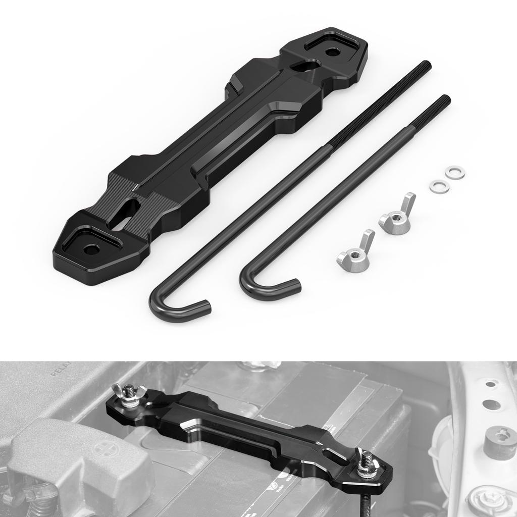 BEVINSEE Aluminium Battery Tie Down Bracket for Toyota 4Runner 4.0L V6 Gas 2003-2024,for Toyota FJ Cruiser 4.0L V6 Gas 2007-2014
