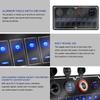 2/4/6/8 Group Waterpoof Switch Panel Dual USB Socket Digital Voltmeter Cigarette Lighter Power Outlet Dual Blue Light 12/24V