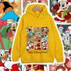 Christmas Disney World Mickey Print Kids Hooded Sweatshirt Fleece Lined Warm Winter Clothes for Boys Girls Children Outerwear