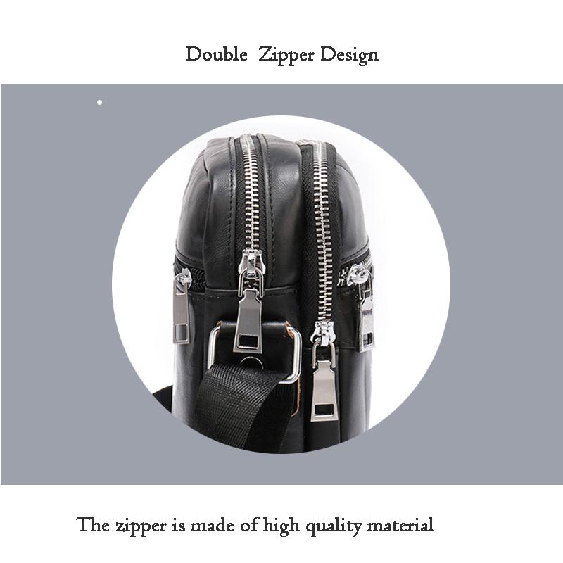 High Quality Men's Genuine Leather Briefcases Middle Size Male Leather Messenger Bags Black Men Shoulder Bag Cross body Bags sac
