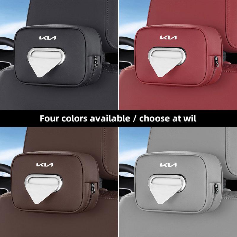 Car Tissue Box Quality Leather Auto Paper Towel Storage Bag For Kia KN GT-Line Sportage Ceed Rio Picanto Sorento Soul Cerato ZH5