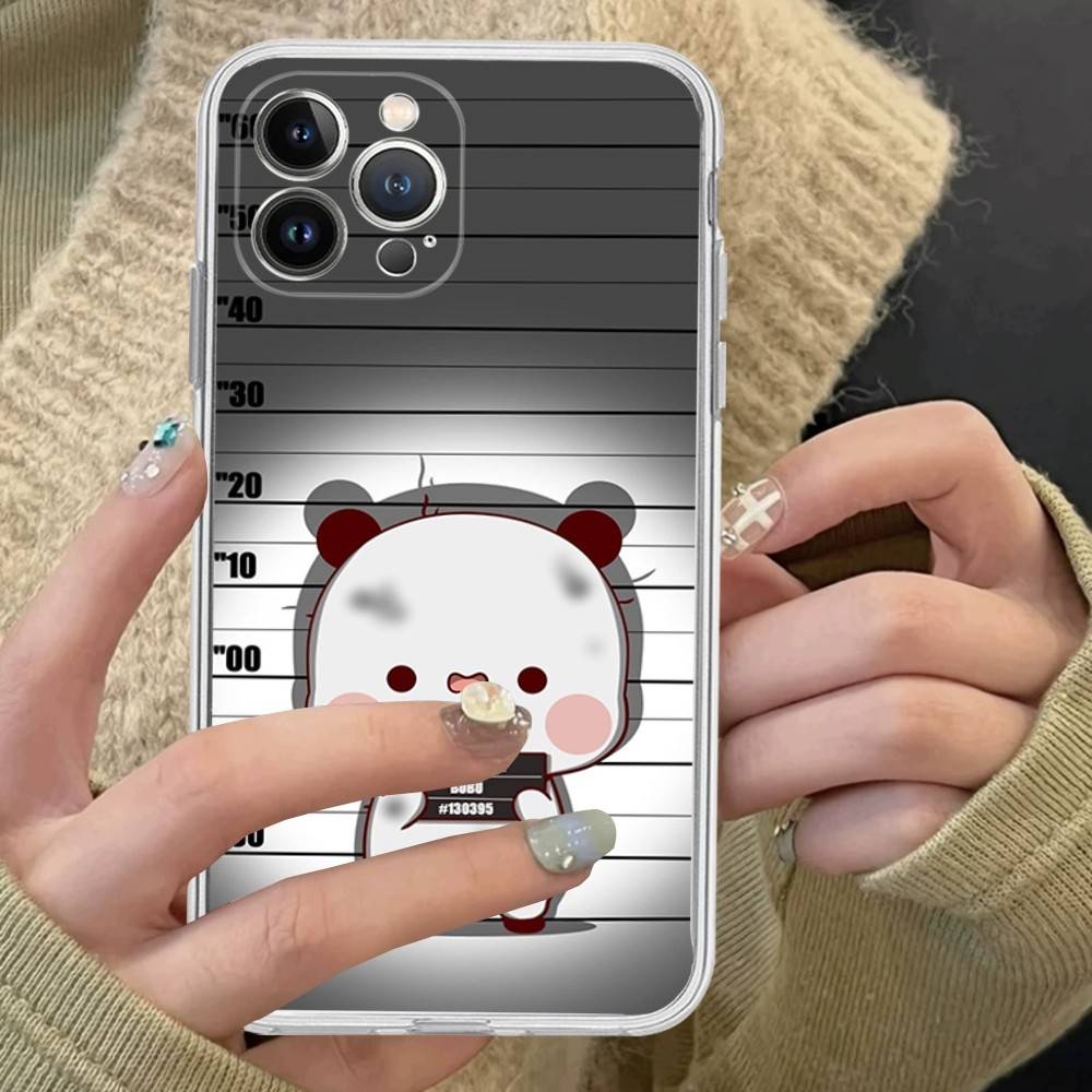Character Bubu And Dudu Transparent Phone Case For IPhone 16 15 14 13 12 11 Pro Max Plus Soft Cover
