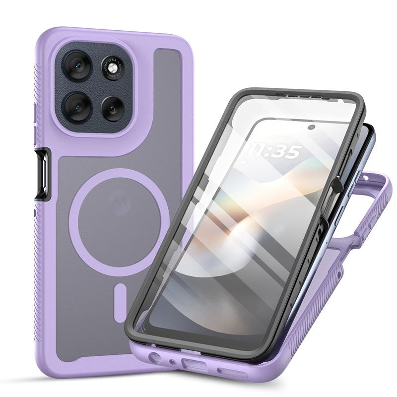 Custodia Esterna Antiurto per Moto G56/G55/G35 con Protezione Integrata per Schermo e Skin Magnetica Antiscivolo